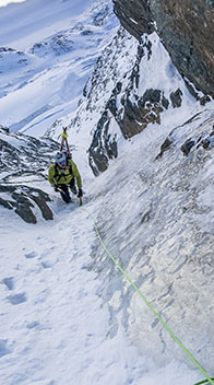 Eisklettern in der Palavicini Rinne