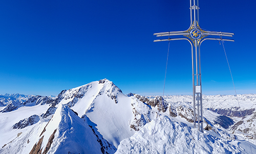 Blick von der Langtauferer Spitze zur Weißkugel